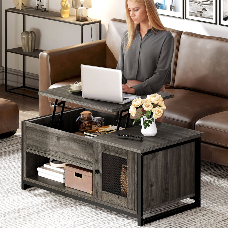 Wade Logan® Caulen Lift Top Extendable Frame Rectangular Coffee Table with Storage & Reviews ...